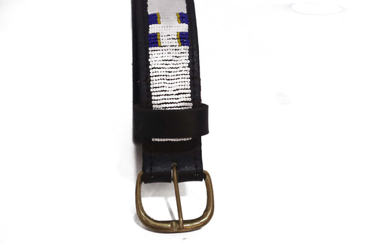 Beaded leather belt